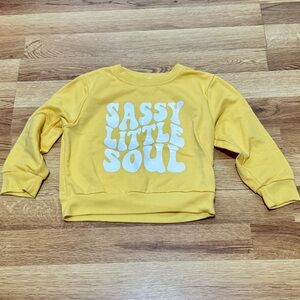 Sassy Little Soul Yellow Kids Sweatshirt, size 90 (2T)